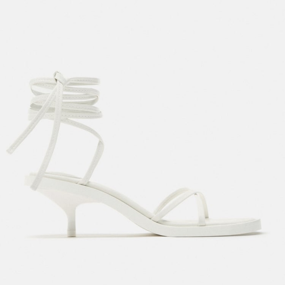 ZARA LEATHER LACE-UP SANDALS